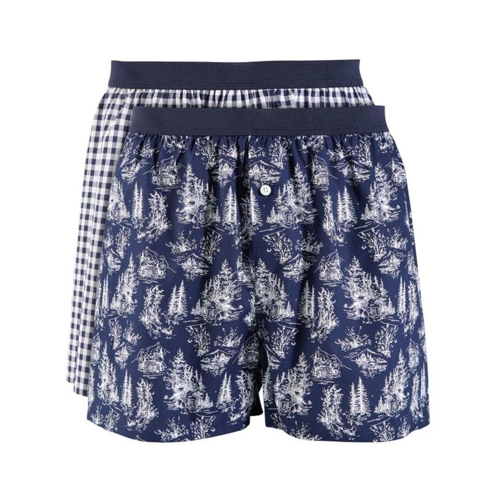 CLUBROOM Intimates 2 Pack Navy Boxers Underwear L